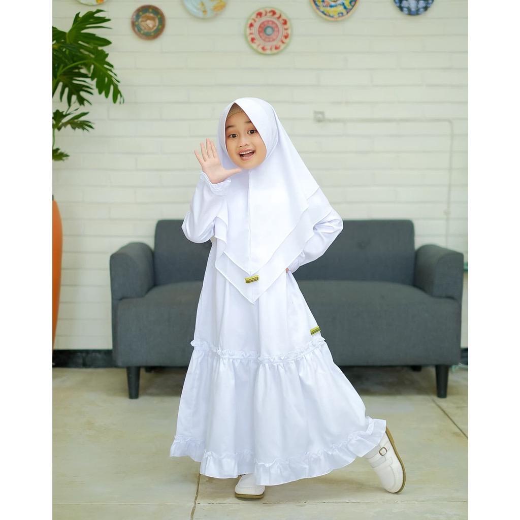Baju Muslim Putih Anak Perempuan Gamis Anak Terbaru 2022 Modern Baju Gamis Putih Anak Gamis Putih Sy