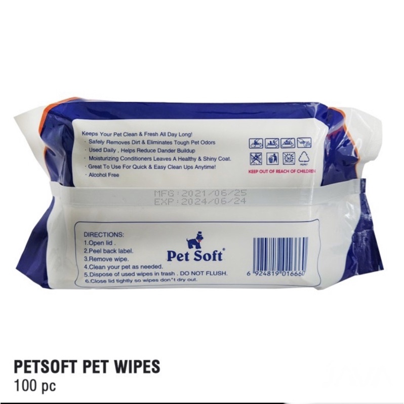 Pet Wipes isi 100 Lembar wangi Green Apple / Tissue Basah Hewan