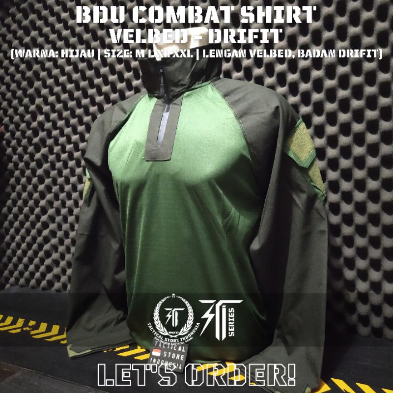 BDU Combat Shirt Drifit Velbed Hijau