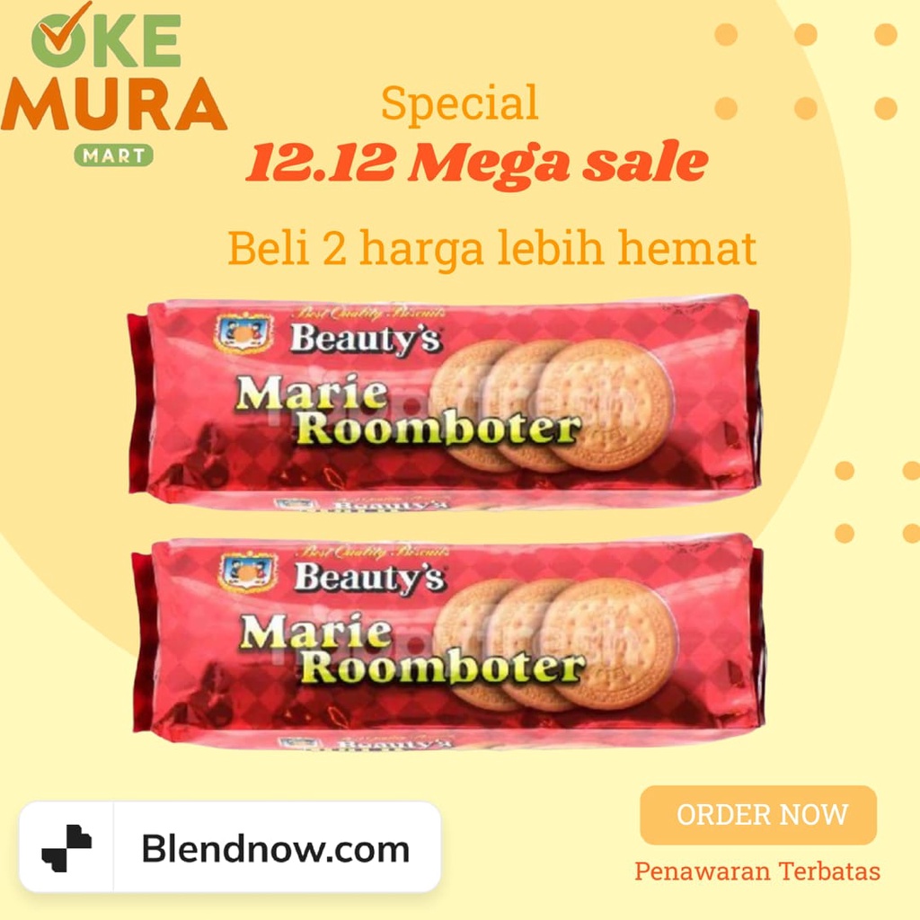 

PAKET HEMAT BISKIT MASIE BEAUTY ROMBOOTER ROLL 250GR/BELI 2 HARGA LEBIH MURAH!! (BISKUIT)