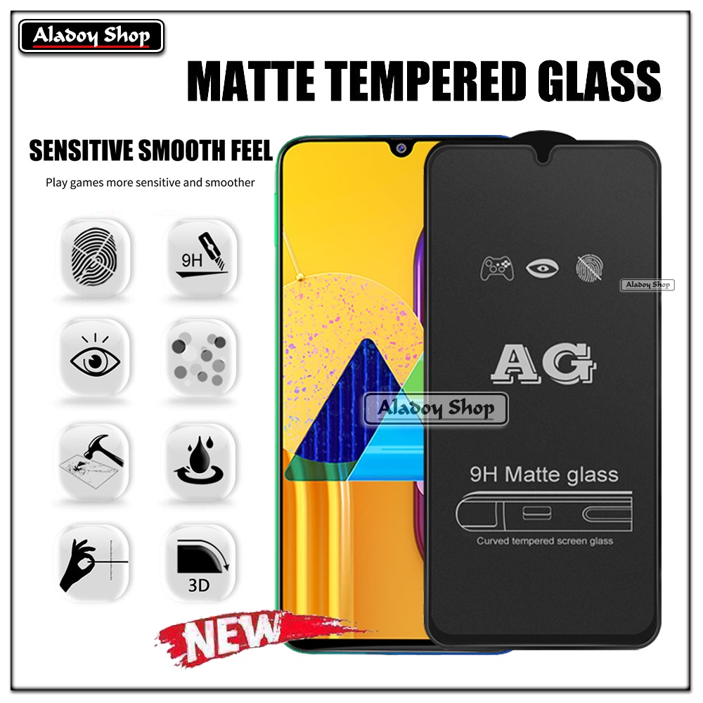 Paket 3IN1 Tempered Glass Layar Matte Anti Glare Samsung M31/M21/M30S Free Tempered Glass Camera dan Skin Carbon