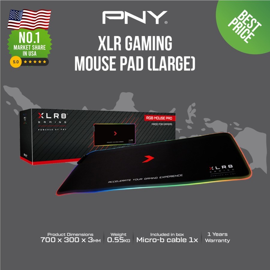 PNY XLR8 GAMING MOUSE PAD (700x300x3MM)