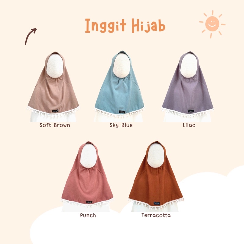 Hijab kerudung instan anak balita model variasi pompom