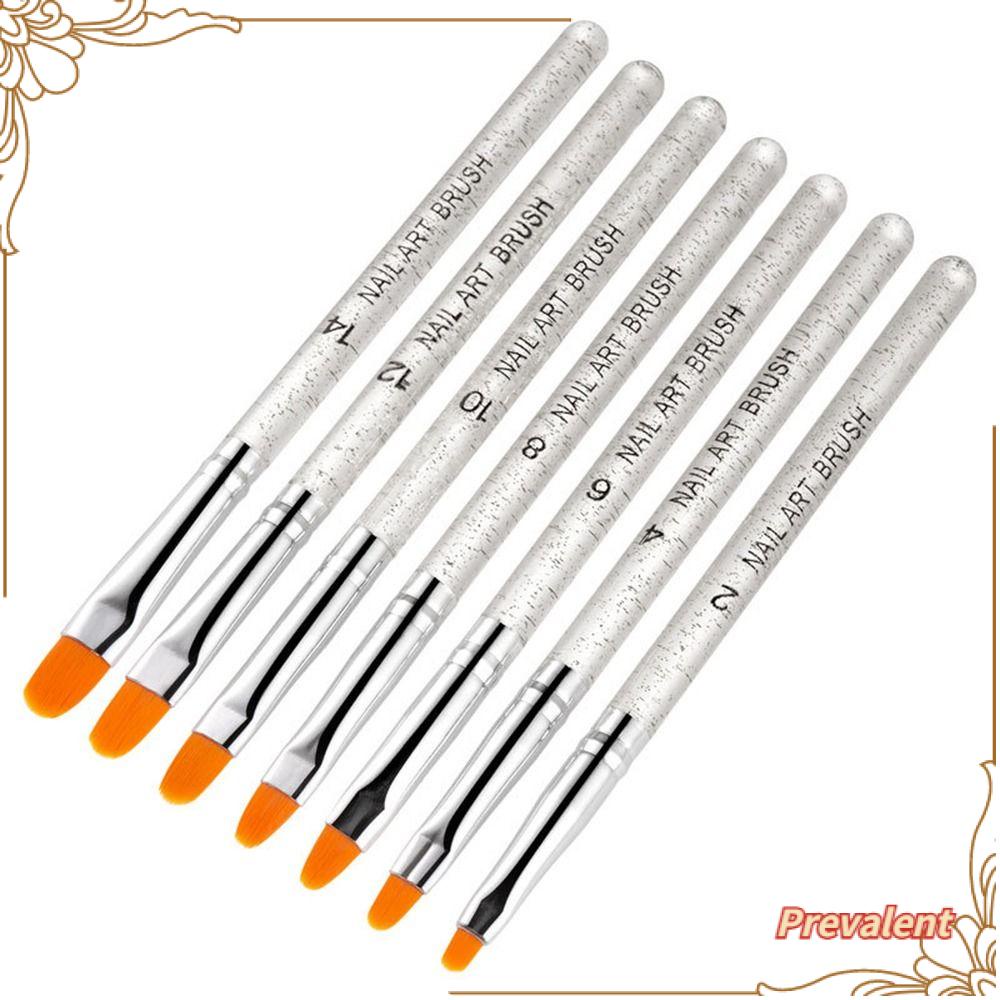 Preva 7 Pcs Pen Kuku Brush Extension Builder UV Gel Brush Drawing Pen Pena Fototerapi