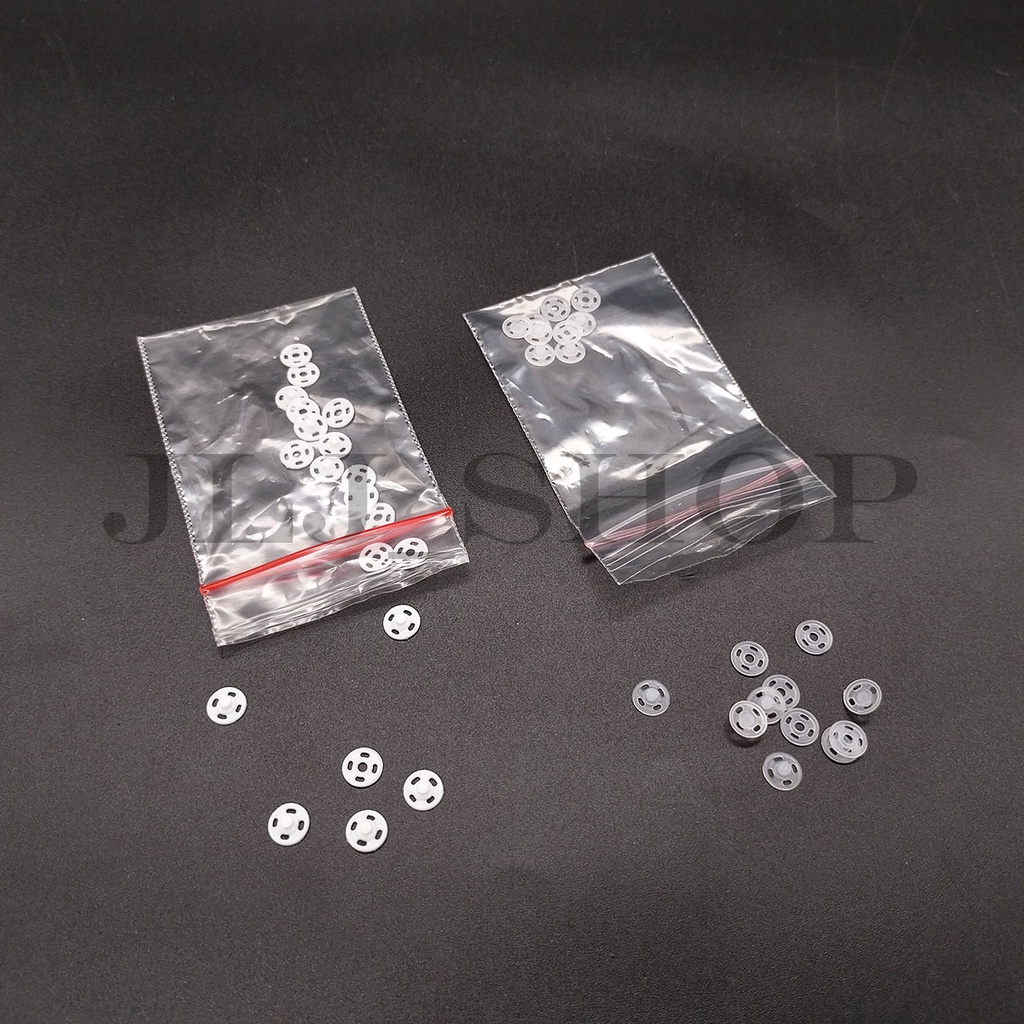Kancing cetet plastik 7mm (10pasang/bungkus)