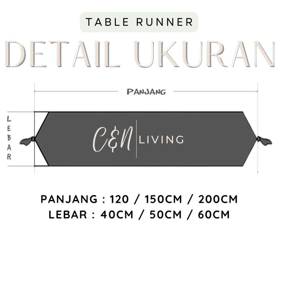 (Code[D51F]♫♪) TAPLAK MEJA RUANG TAMU PERSEGI PANJANG MINIMALIS TABLE RUNNER RUMBAI MOTIF KOTAK AEST