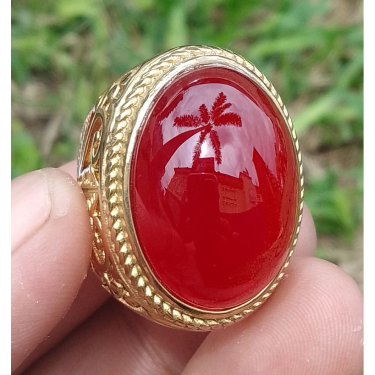 BATU AKIK CEMPAKA ACEH MERAH ASLI NATURAL TOP QUALITY