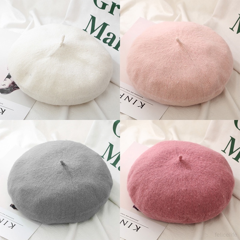 Topi Wanita Wol Baret Fashion Wanita Musim Gugur Dan Musim Dingin Gaya Korea Untuk Wanita