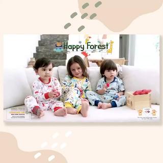 LIBBY SETELAN Kaos Oblong Pendek + Celana Panjang Motif Happy Forest