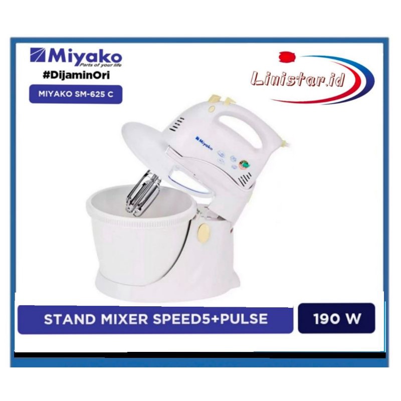 MIYAKO STAND MIXER SM 625 -putih/MIYAKO SM 625/STAND MIXER MIYAKO/MIXER MIYAKO