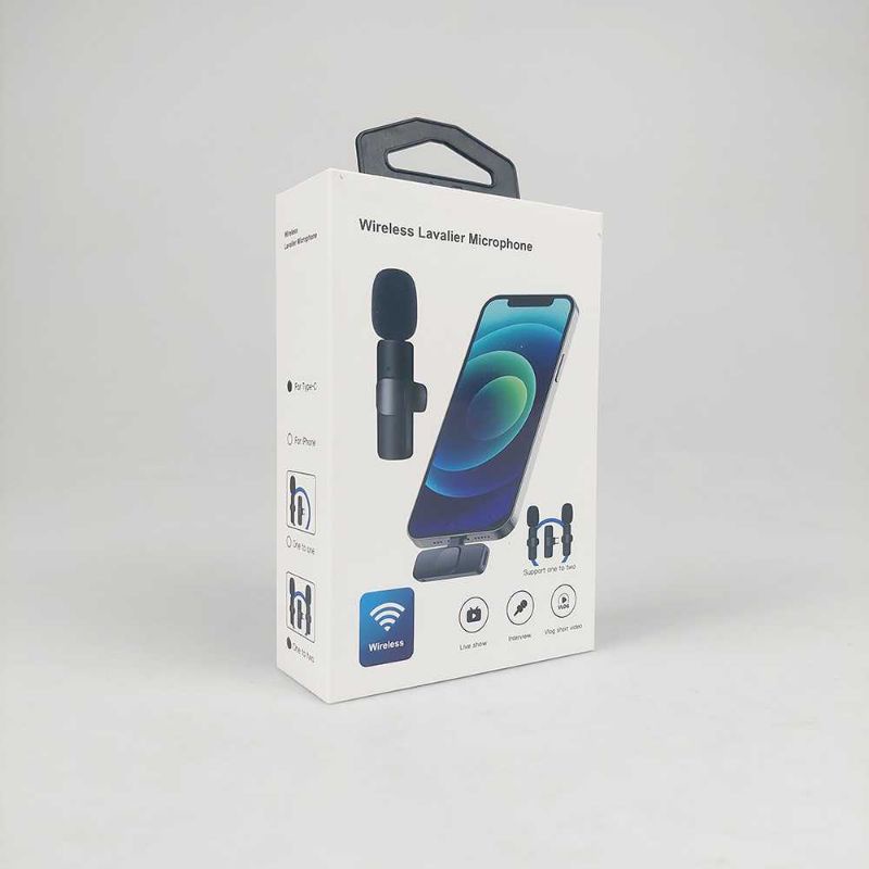 Wireless Microphone Clip On HP Android Type C Iphone Lightning Mic Clip On Wireless 2 Mic