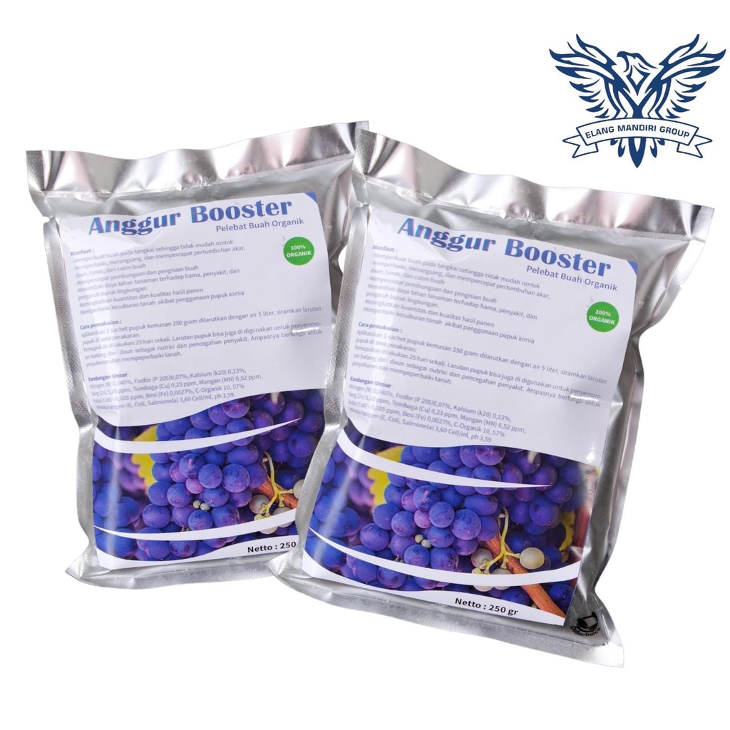 Repack Booster Anggur 250 gram Pupuk Organik Perangsang Buah Serbuk Terbaik Ampuh Agar Cepat Berbuah Lebat