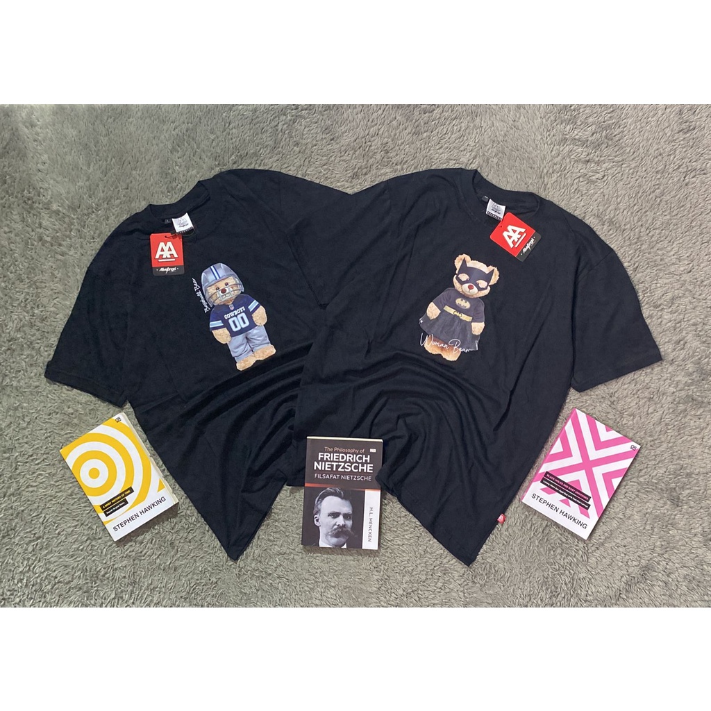 KAOS DISTRO PRIA WANITA MOTIF BONEKA BERUANG TEDDY BEAR DEADLY TWIN FLUFFY TROLL SOULL HILIGHT WEIRD