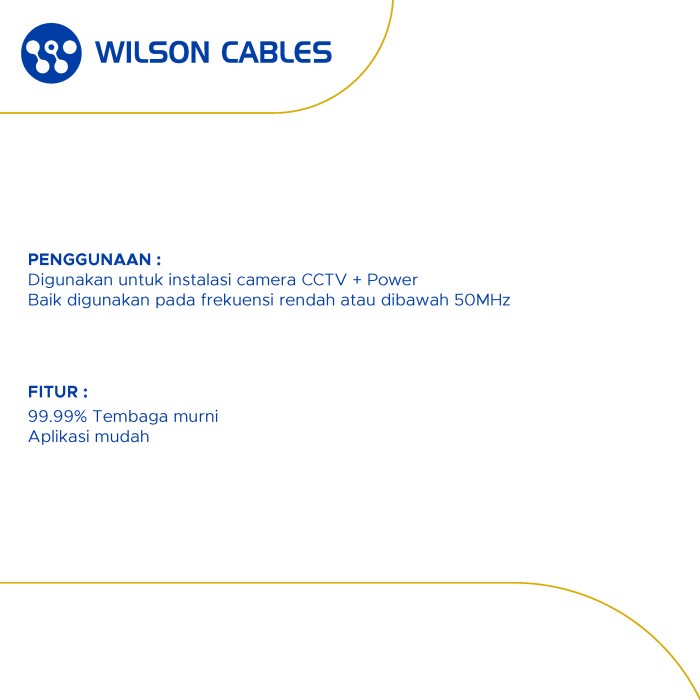 Kabel Cctv Coaxial Rg59 + Power Cord 100 Meter Hitam - Kabel Cctv Wilson Cables