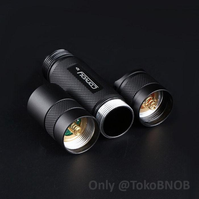 BLACK Convoy S2+ Flashlight - Senter LED SST40 1800 Lumen 12 Grp Mode