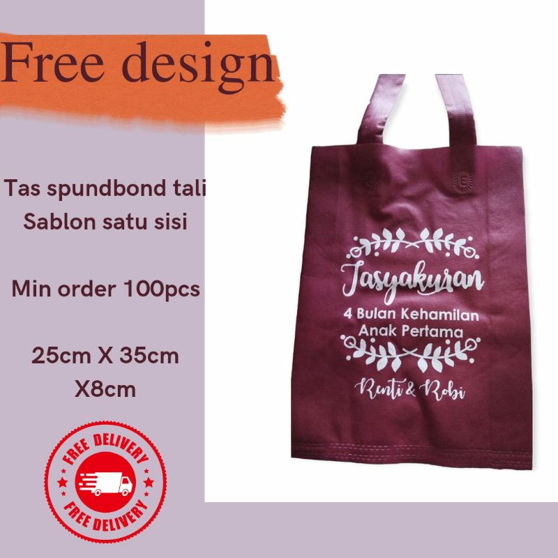 

Tas Sablon 1 sisi 1 warna 25x35x8 tas promosi / tas souvenir / tas sablon