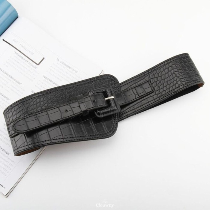 Ikat Pinggang Wanita CLOUWNY - Ikat Pinggang Wanita Croco Women Belt Premium Kulit Sintetis(W8N6) Sa