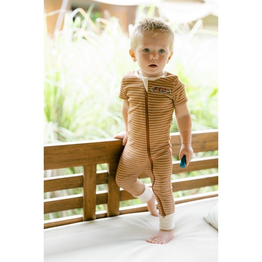 Bohopanna Sleepsuit Zipper Short Motif / Sleepsuit Bayi