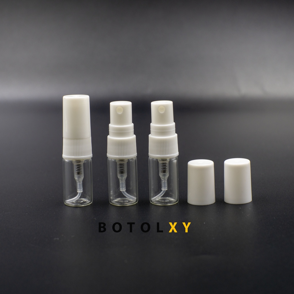 Botol Spray Kaca 2ml Refill Parfum Vial Travel Size Decant TUTUP PUTIH