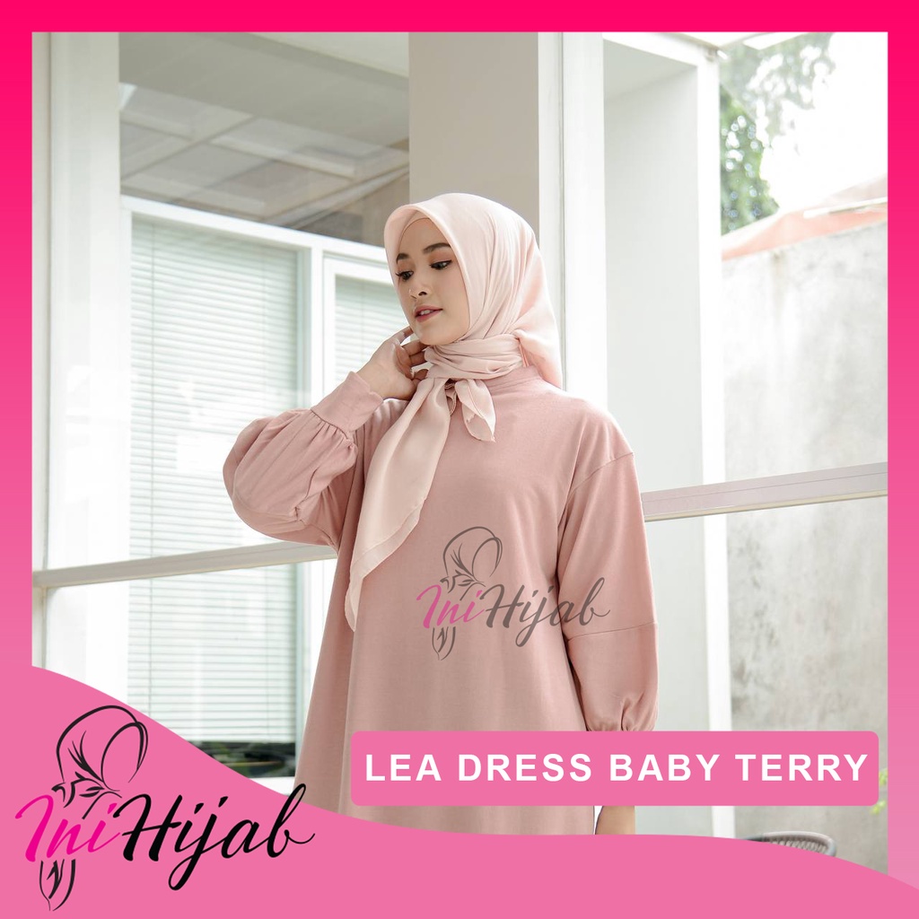 Ini Hijab - Gamis Babyterry / Dress Babyterry Lengan Balon / Lea Dress Babyterry