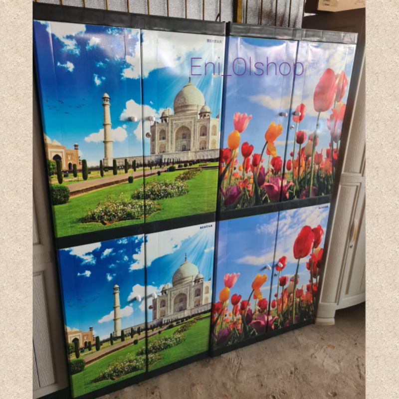 Lemari Pakaian Plastik Karakter Bestar 2 Pintu Berkunci