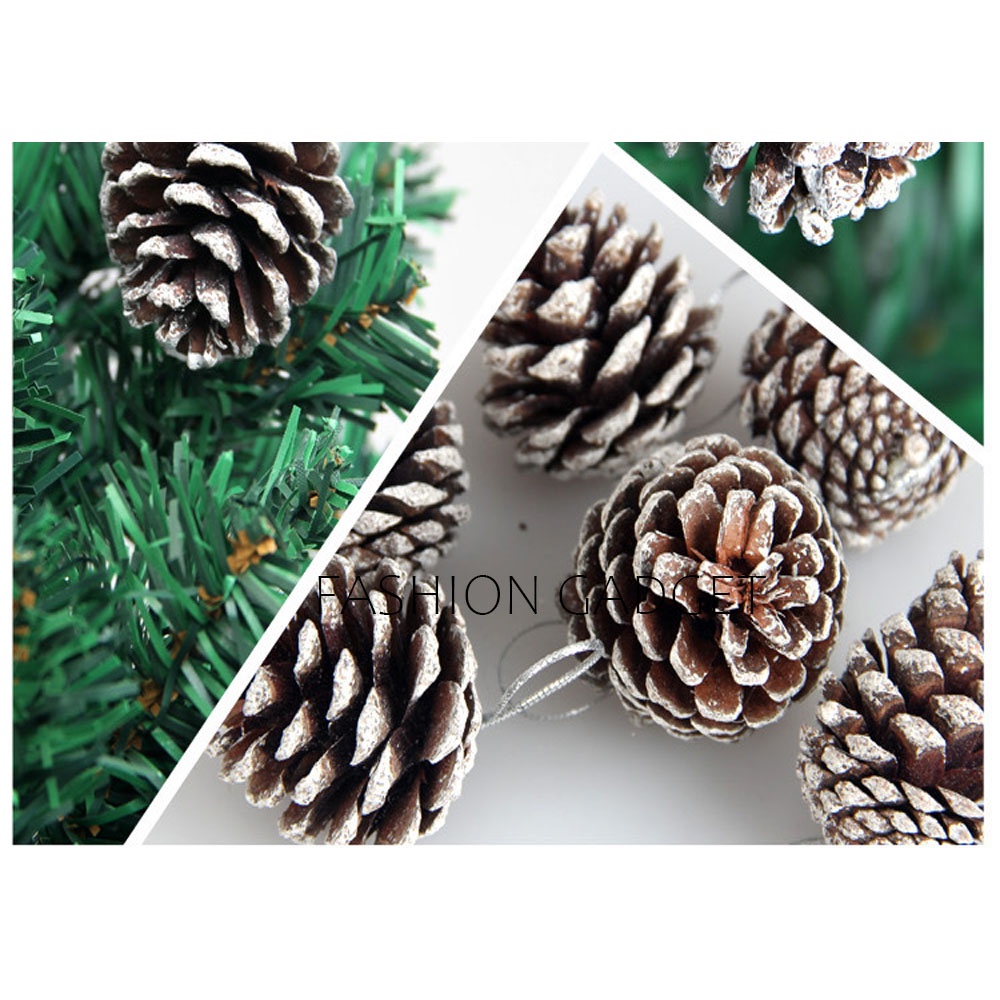 Hiasan Gantungan Pohon Natal Pinus Salju Mini Set 6 / 9 Pcs Ornamen Xmas Tree Christmas Pine Tree Ornament Decorations Dekorasi Pohon Natal