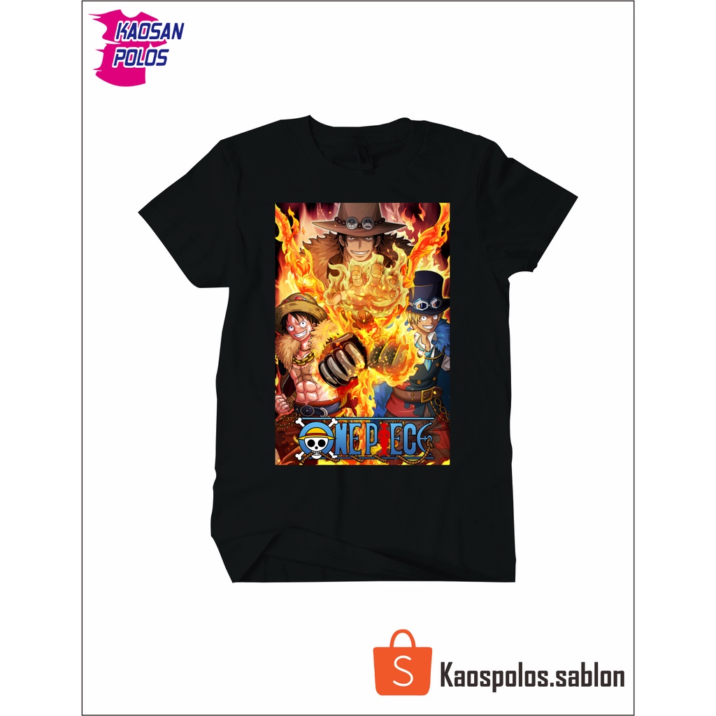 Jual KAOS ANIME ONE PIECE SABLON PRINTING SATUAN FULL WARNA COTTON