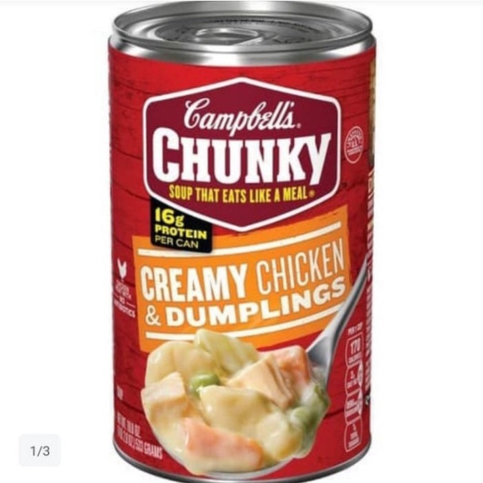 

Campbell's chuncky cream chicken & dumpling 18.8 oz