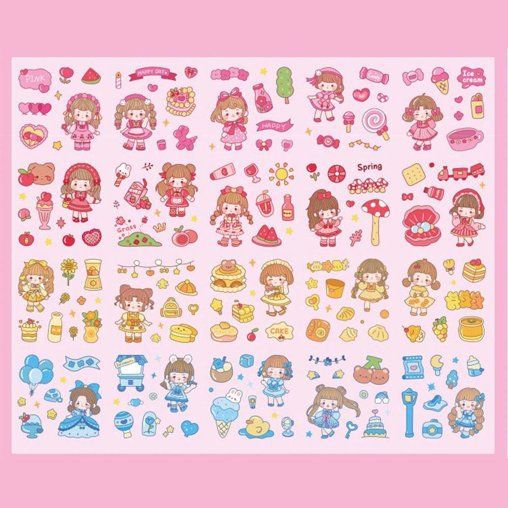 Preva 100lembar/set Stiker Kreatif Anti Air Dekorasi Laptop Scrapbooking