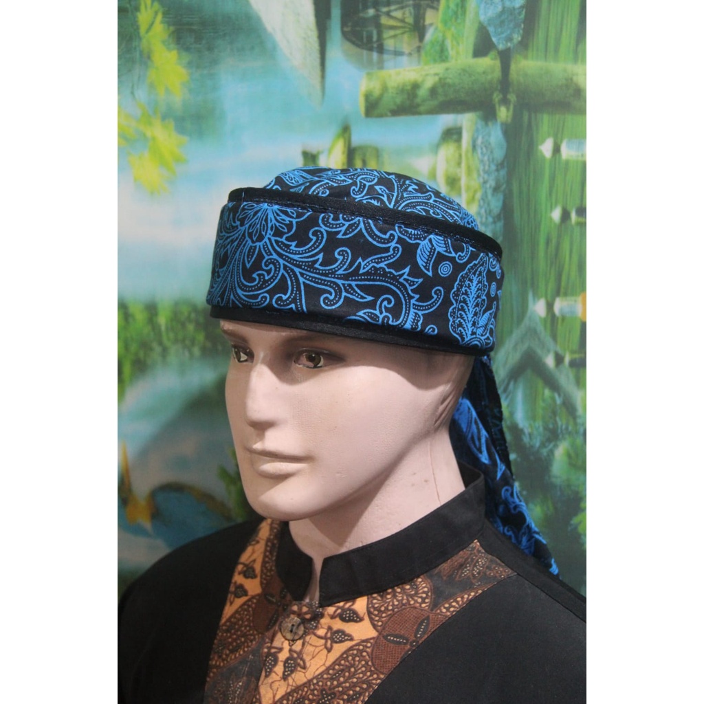 PECI KOPIAH BLANGKON IMAMAH BATIK KATUN UKURAN DEWASA DAN ANAK ANAK (MERAH)