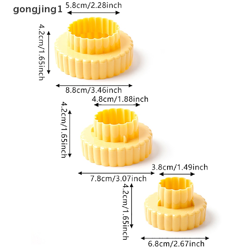 Ggg 3Pcs /Set Cetakan Biskuit Bulat Fondant Pastry Cutter Alat Baking Cookies Mold ID