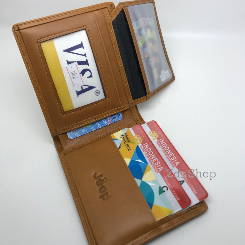 Dompet/Wallet Lipat Resleting Kulit Asli Home Industries Motif Model Dove