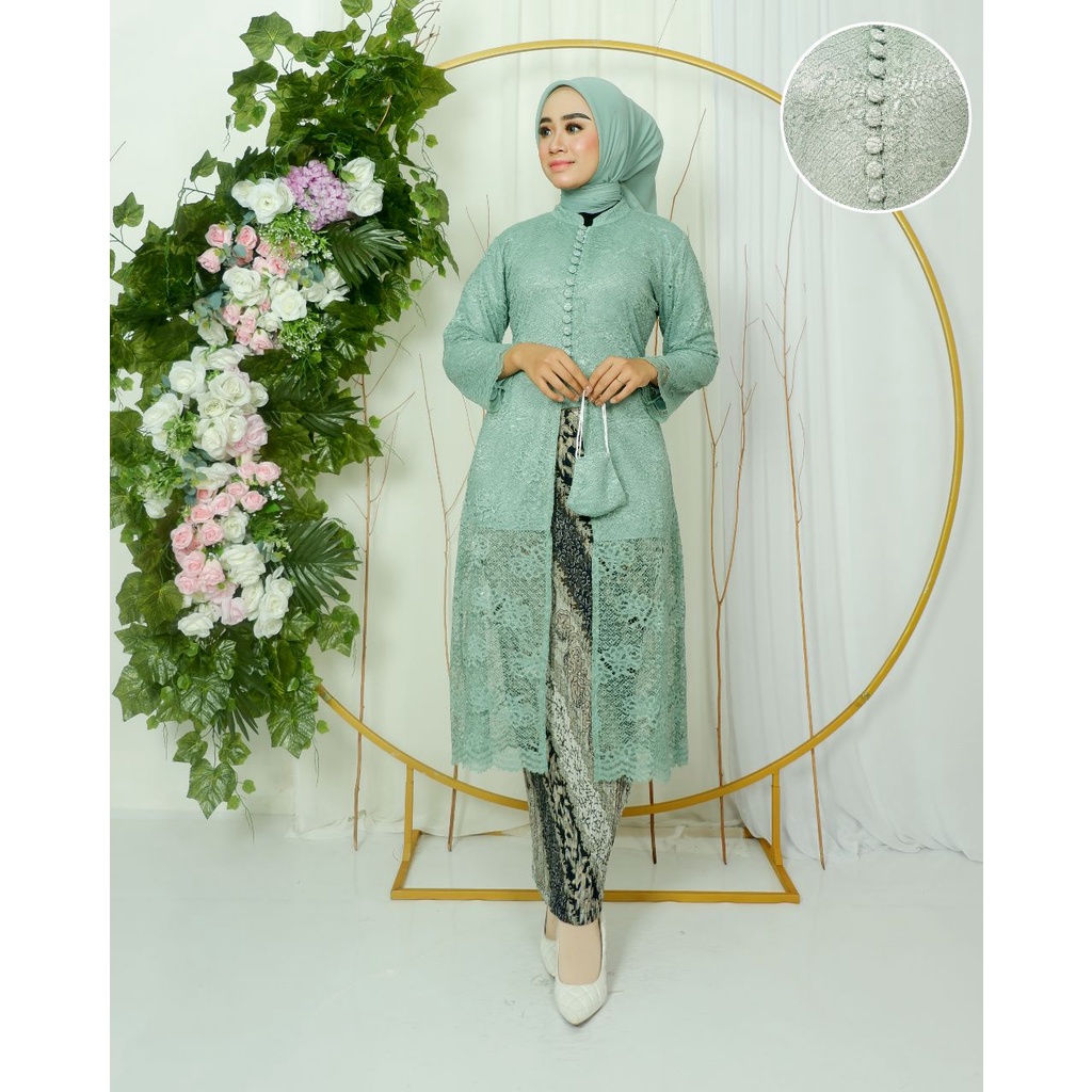 Permata Olshop / Kebaya Brukat Busui Tunik Modern / Kebaya Kutu Baru Tunik Brukat / Kebaya Kondangan / Kebaya Seragam Nikah / Kebaya Pesta Mewah