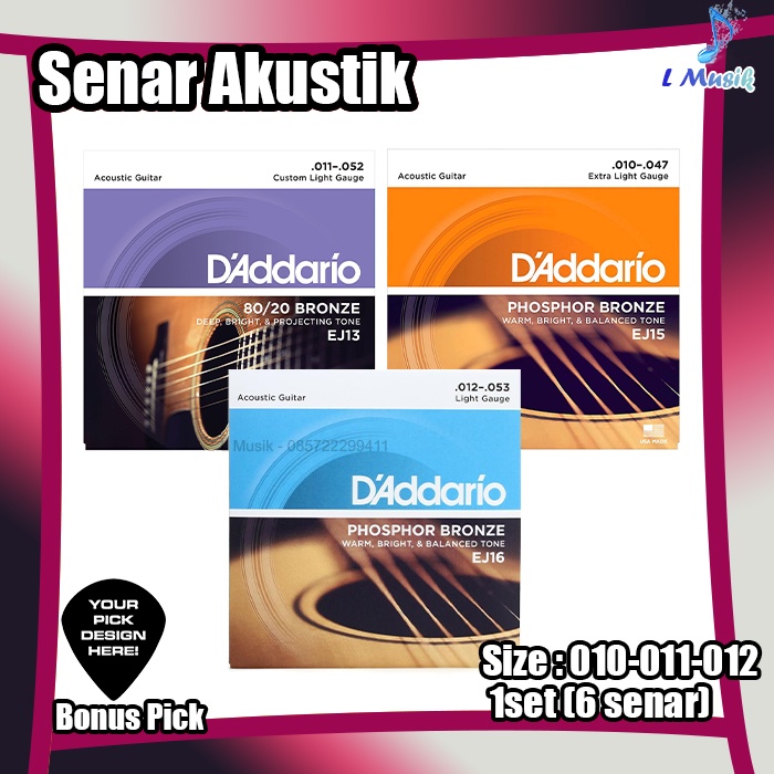 EJ series ORIGINAL SENAR GITAR D ADDARIO AKUSTIK BRONZE-ACOUSTIC GUITAR STRINGS