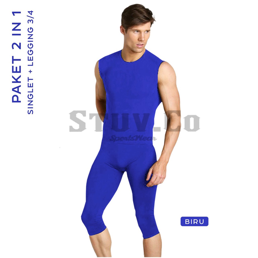 PAKET STELAN BASELAYER SLEEVELESS TANPA LENGAN DAN CELANA PENDEK LEGGING BASELAYER DALEMAN