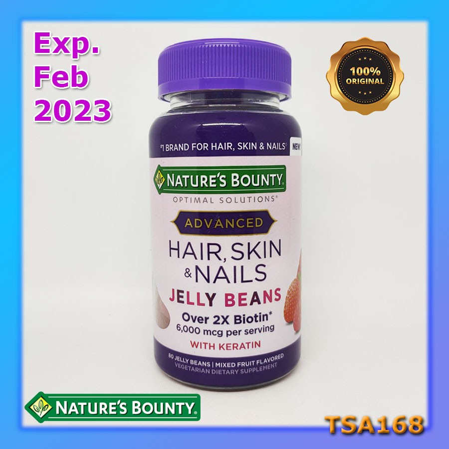 Nature Bounty Adv Hair Skin Nails Biotin 6000 mcg 80 Jelly Beans Vit B