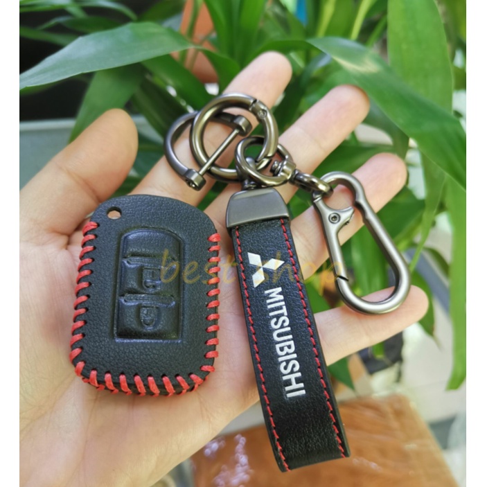 Mitsubishi Triton ASX Lancer Attrage Outlander Key Start Remote Kunci Mobil Leather Cover Casing