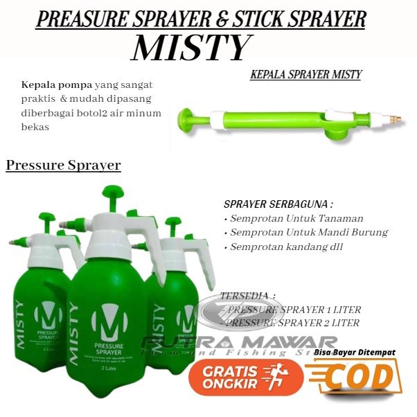 Alat Semprot Sprayer Misty Kyokan Violet 1 1,5 & 2 Liter Dan Kepala Semprotan Pompa Air Manual Serba