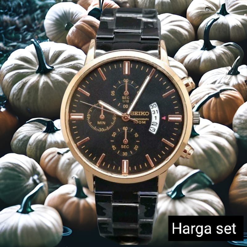 PROMO Jam Tangan  Rantai  Pria Besar Tanggal Aktif Free Bok termurah