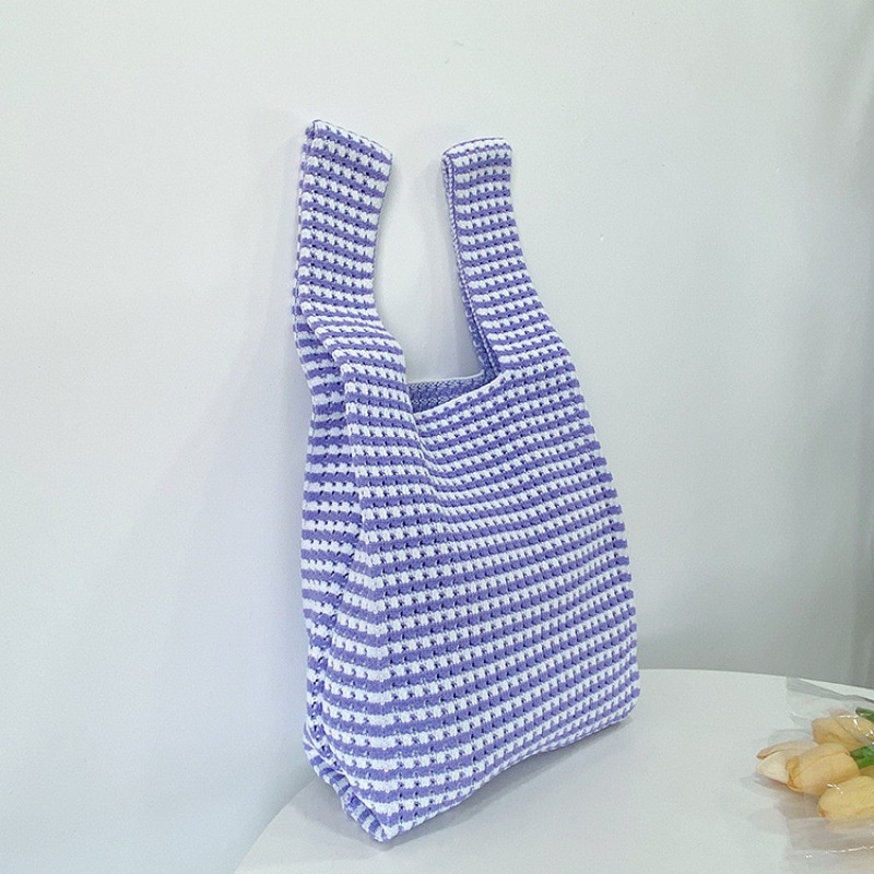 Gobra ♕ TW020 Tas Bene Korean Knitted Checkered Tote Bag Tas Rajut Warna Totebag Buffollow Vacay Viral Bangkok Import