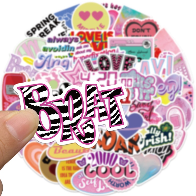 65 Pcs/set Retro Pink Gadis Graffiti Tahan Air Kulkas Skateboard Dekorasi Campur Decals Laptop Stiker