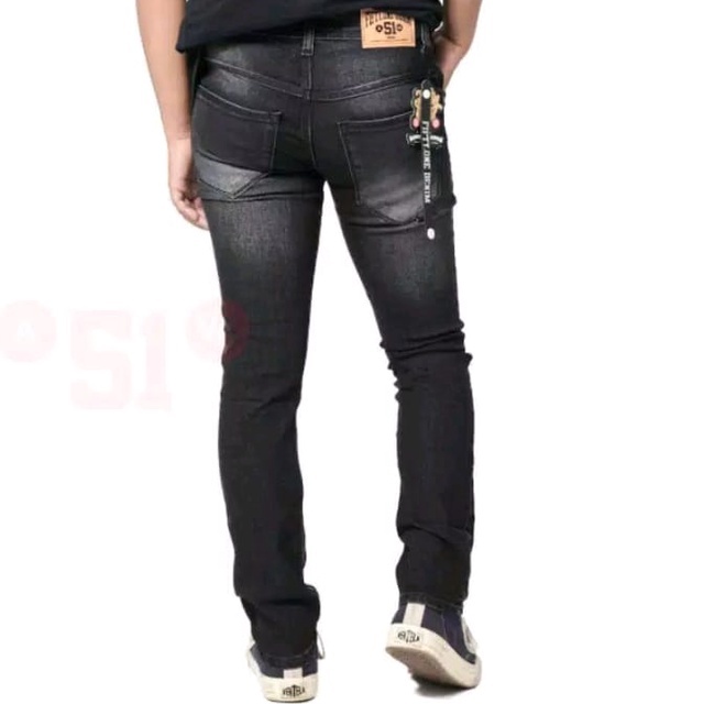 Fifty one Fifteen denim Celana Jeans Pria Slim Fit Streetch Original GREY ABU Size S M L XL 27 - 34
