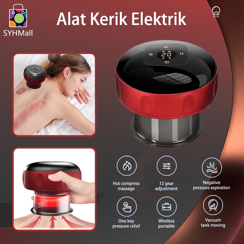 SYH Mall READY STOCK Alat Kerik Elektrik Massager / Alat kerik badan elektrik / Electric Vacuum Cupping Massage/Bekam listrik / Electric Machine Cupping / Perangkat bekam listrik