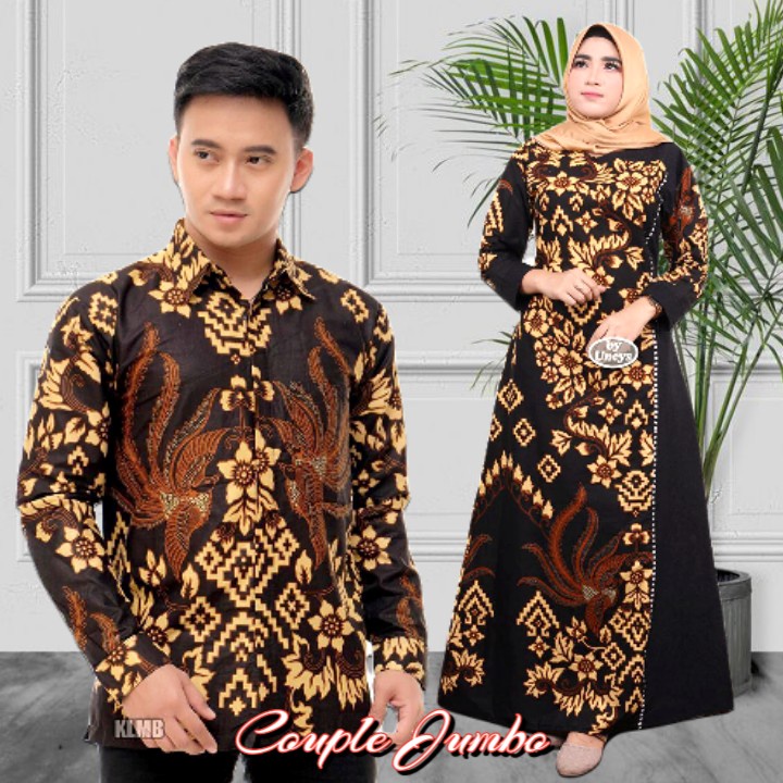 Gamis Batik Super JumboTerbaru Pekalongan Bahan Katun Kombinasi Couple Anak Prempuan Wanita Jumbo LD