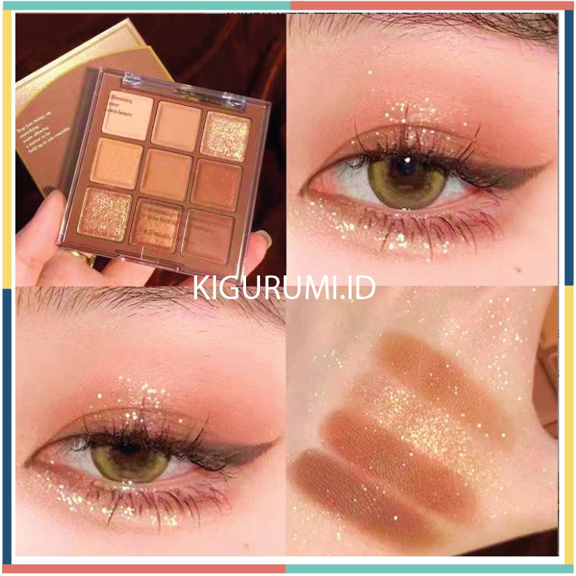 DIKALU Eyeshadow Chocolate Korean Palette 9 Warna Matte Pigmented XX004