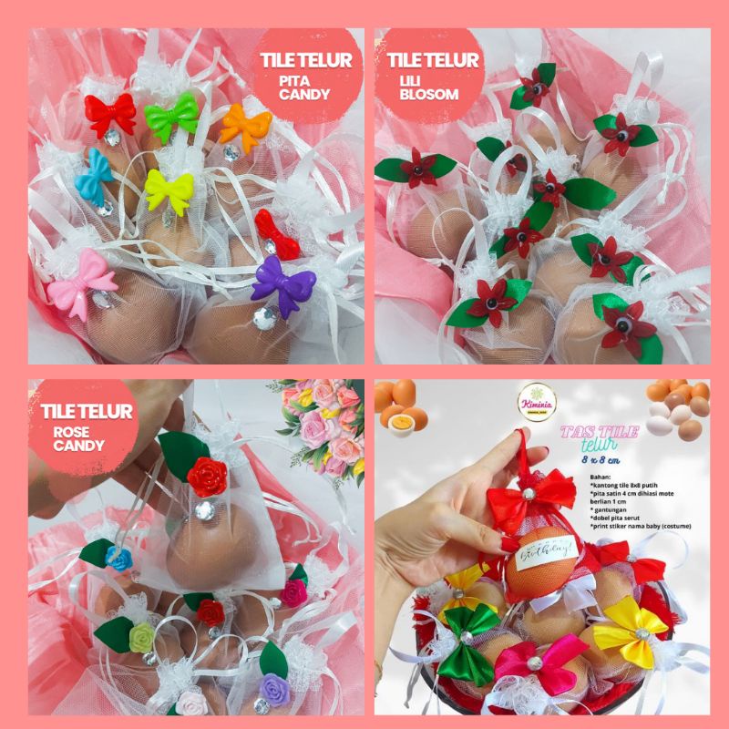 

tile jaring telur akikah 8x8 cm isi 10 biji/ telur aqiqah/ READY stok/ siap kirim