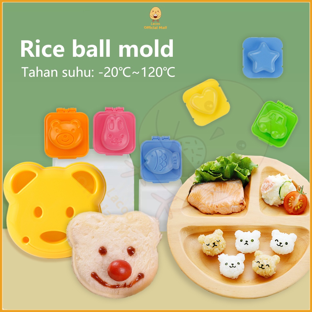 Lacoo Cetakan nasi bento karakter Cetakan kue jelly bekal bento Cetakan sandwich BPA Free