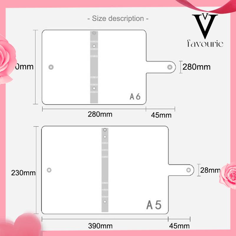 CODA6/A5 Clear Soft PVC Notebook Binder Cover Planner 6-Ring Loose-Leaf Folder Stationary-FA