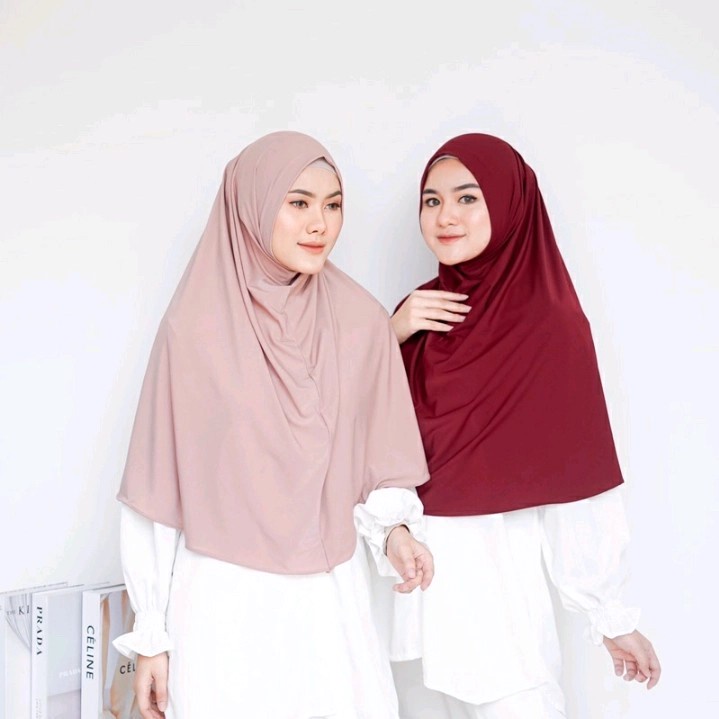 Jilbab Hamidah Instan Non Pad Antem Jersey Premium