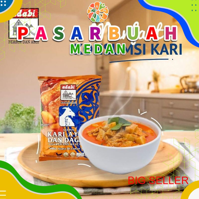 

adabi bumbu kari ayam dan daging 24 gram | PASAR BUAH MEDAN